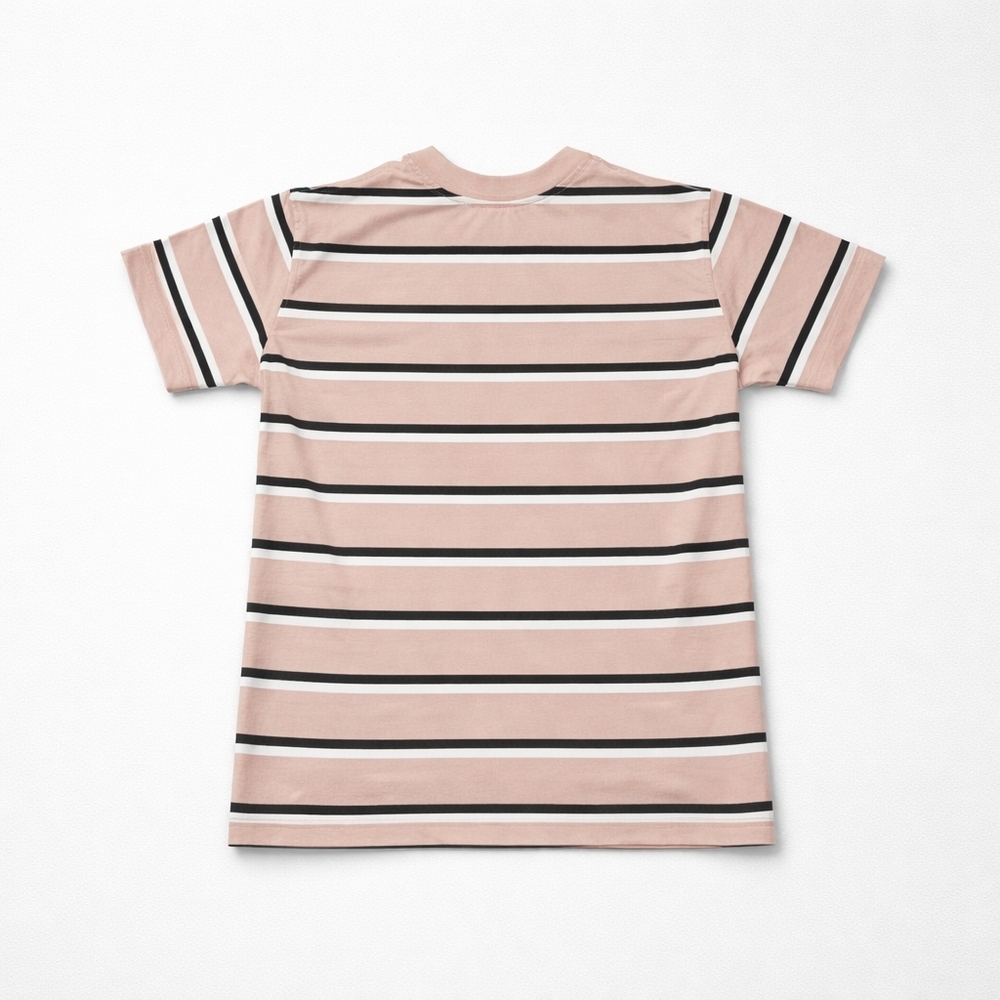 Striped Pink and Black Women's Pajama Top - Picture 2 of 4